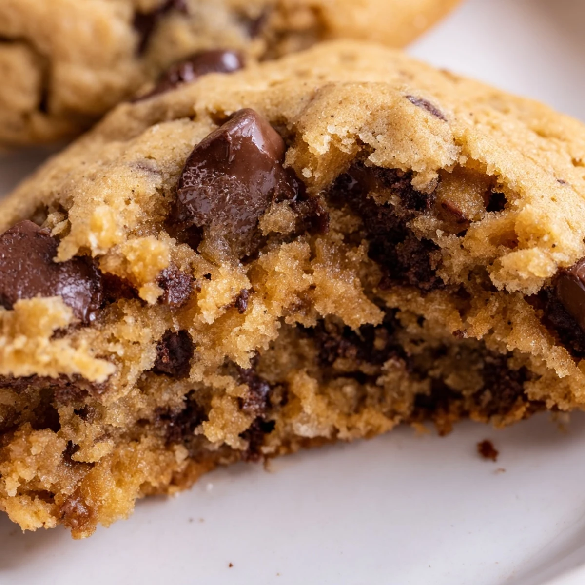 Warm pumpkin spice chocolate chip cookies cooling on a wire rack with chocolate chips still glistening