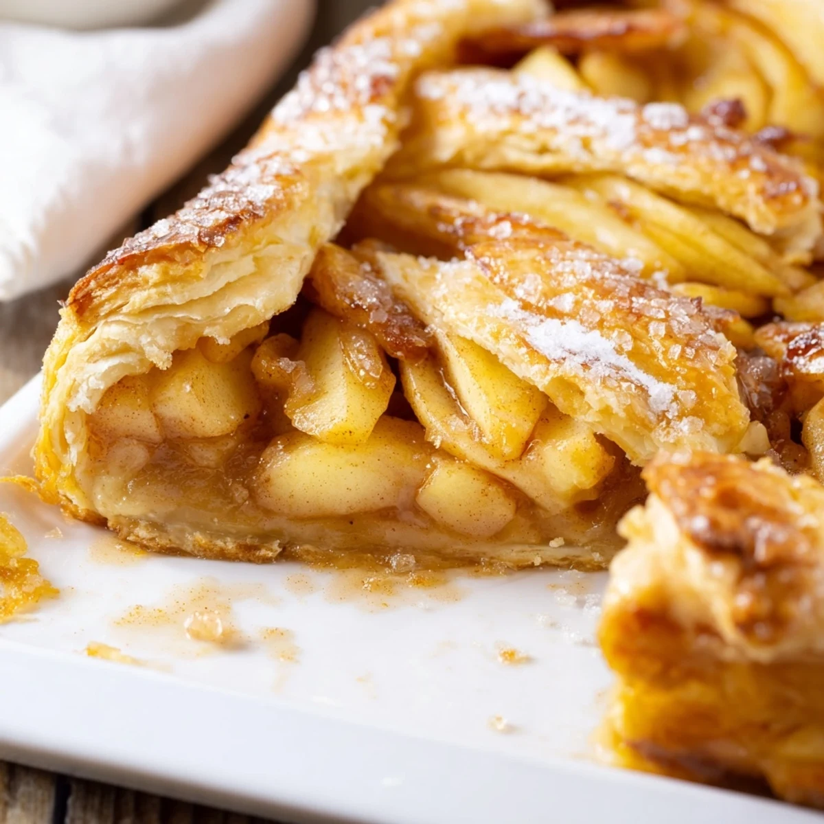 Homemade apple slab pie recipe showcasing crisp apple slices nestled in flaky double crust