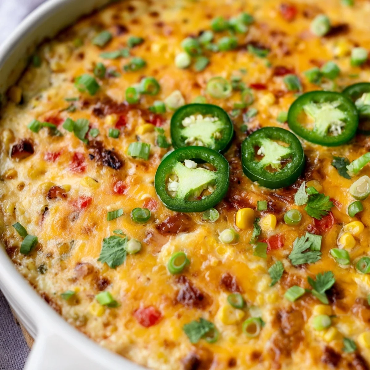 Golden baked Spicy Roasted Jalapeno Cowboy Cream Cheese Dip served with tortilla chips for game day snacking