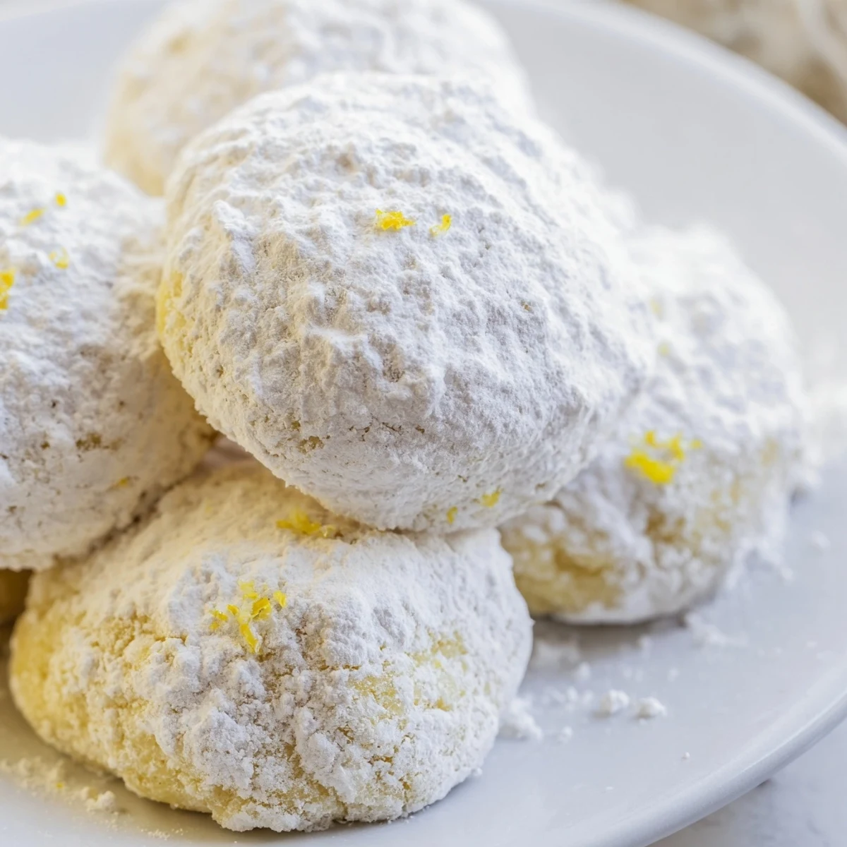 Buttery Lemon Meltaways with golden edges cooling on wire baking rack