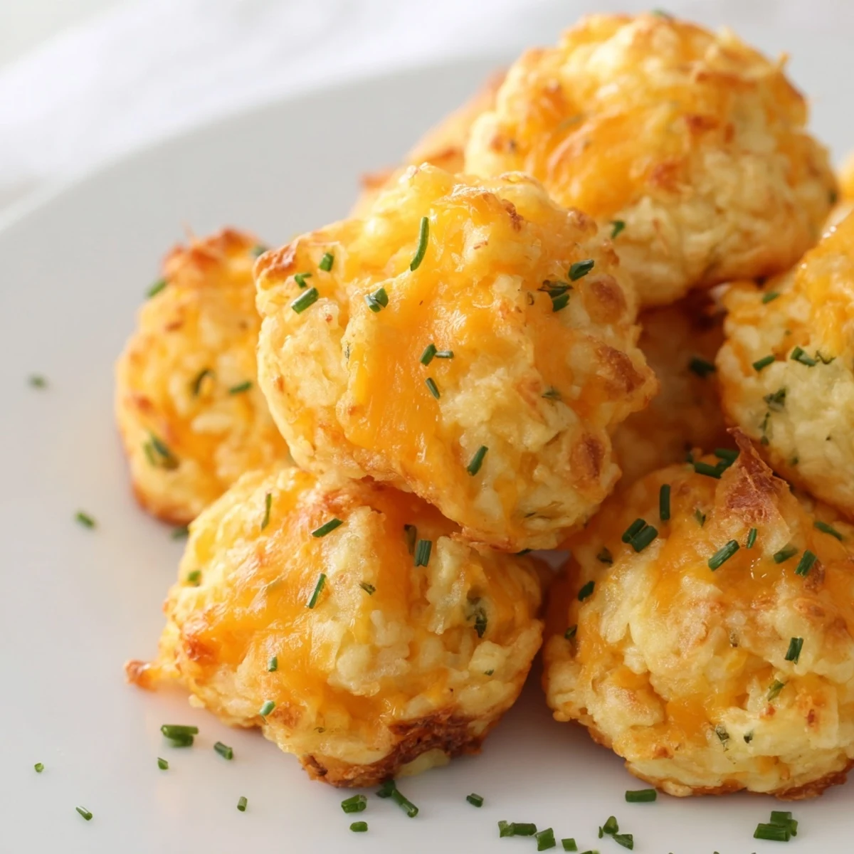 Golden Mashed Potato Cheese Puffs arranged on a baking sheet with crispy, browned edges