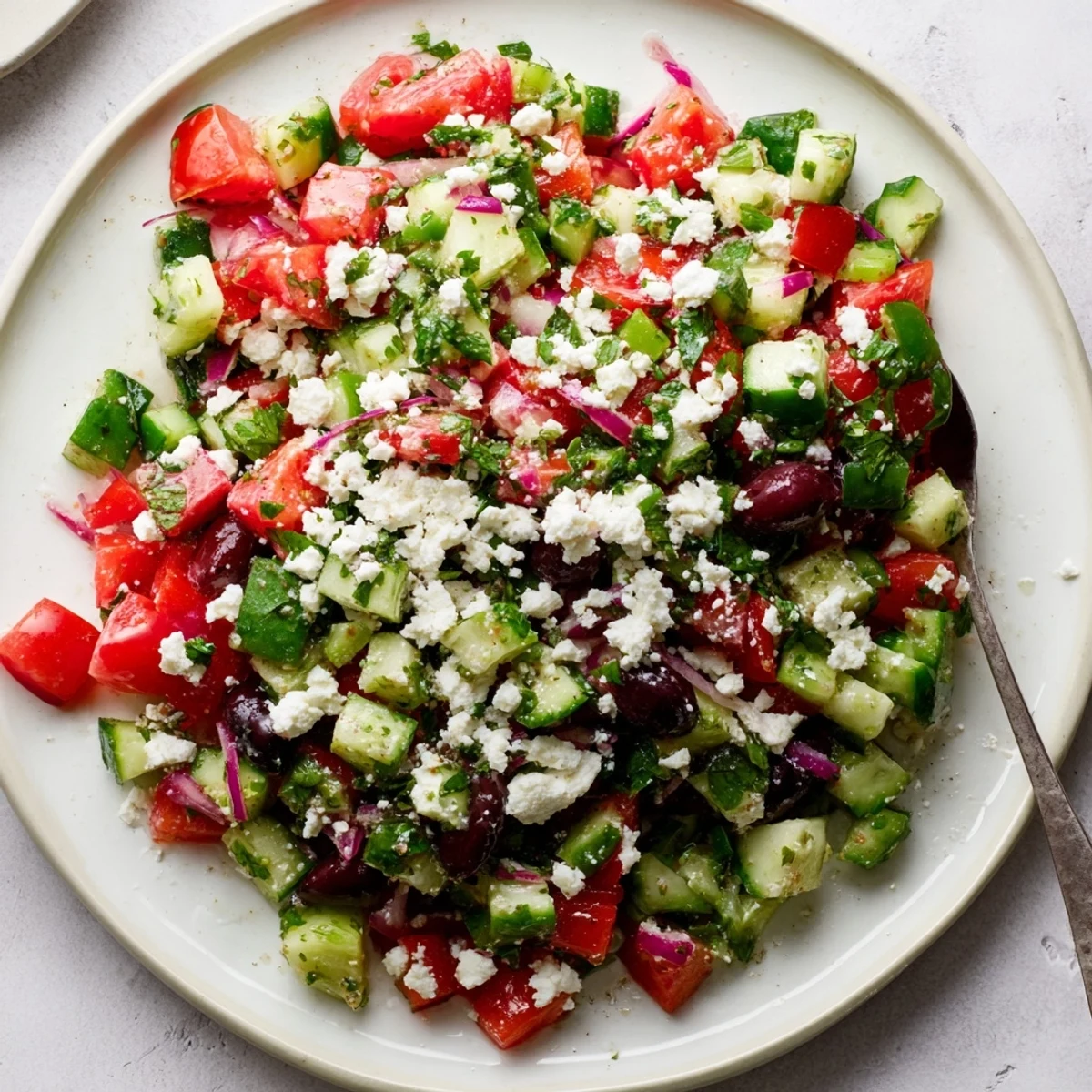 Fresh Turkish Shepherds Salad offered alongside grilled lamb, fragrant parsley and mint