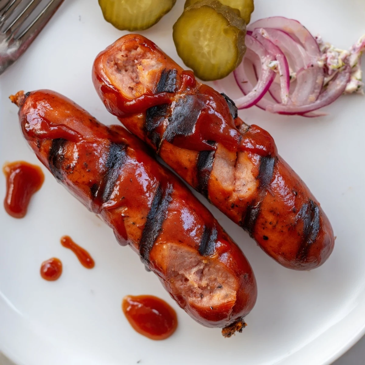 Smoky BBQ Sausage Recipe basted during grilling, juicy interior and charred edges