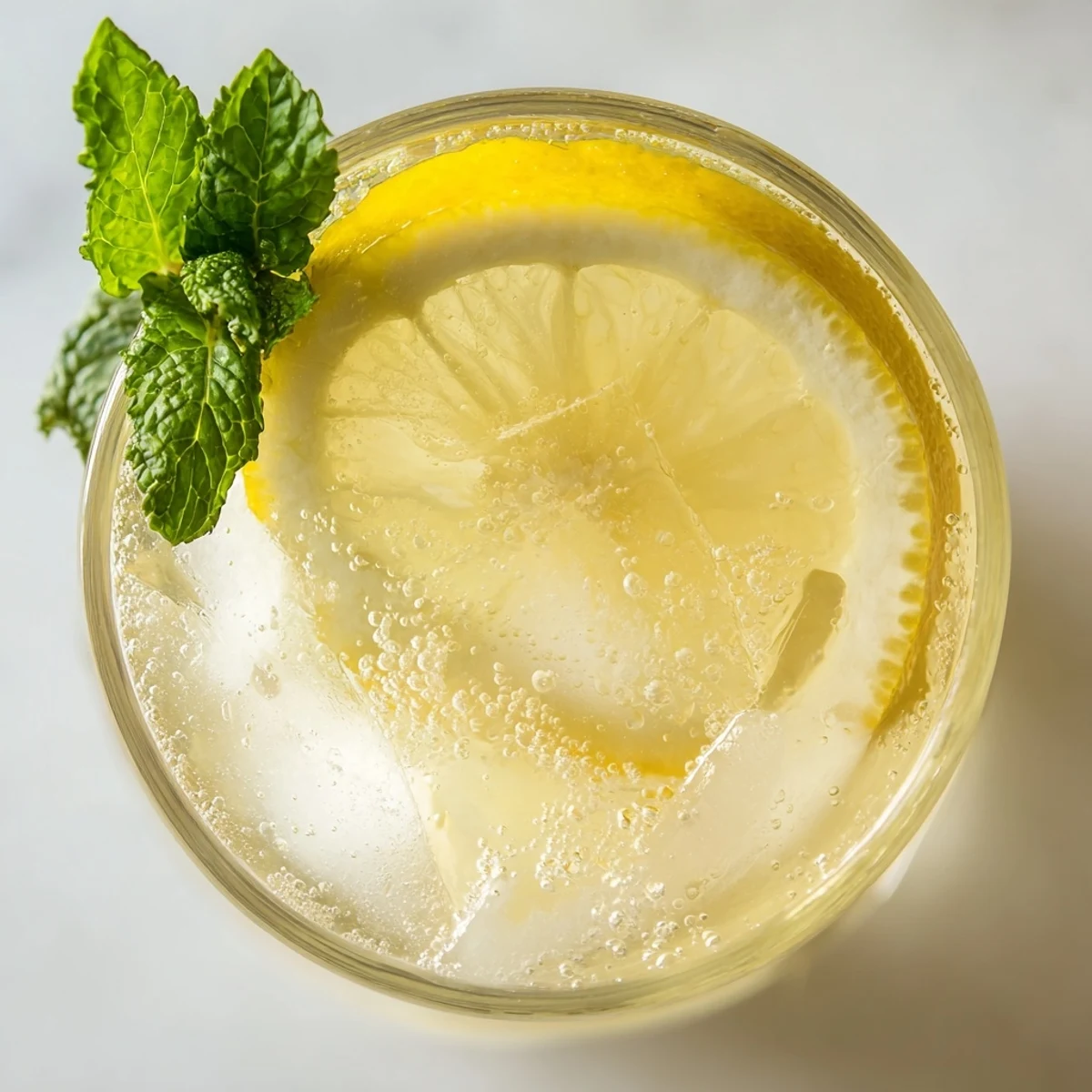 Refreshing summer lemonade served over ice with fresh lemon wedges and mint