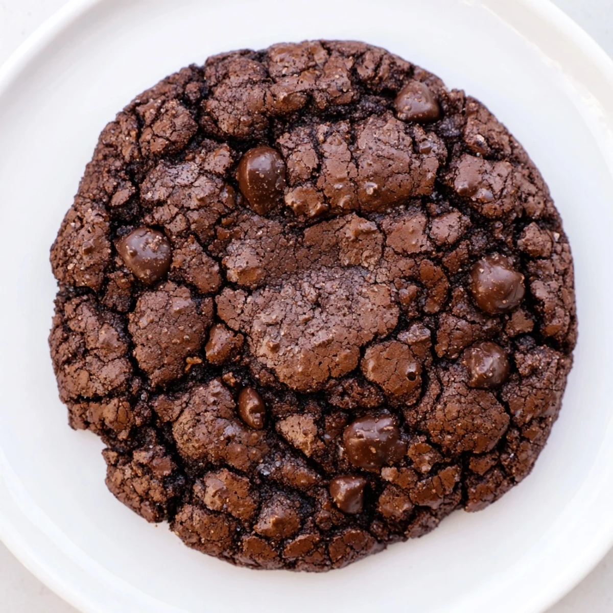 Chewy chocolate espresso cookies studded with melty chips on a cooling rack
