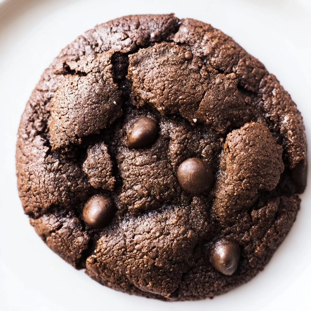 Freshly baked chocolate espresso cookies dusted with cocoa powder alongside a coffee mug