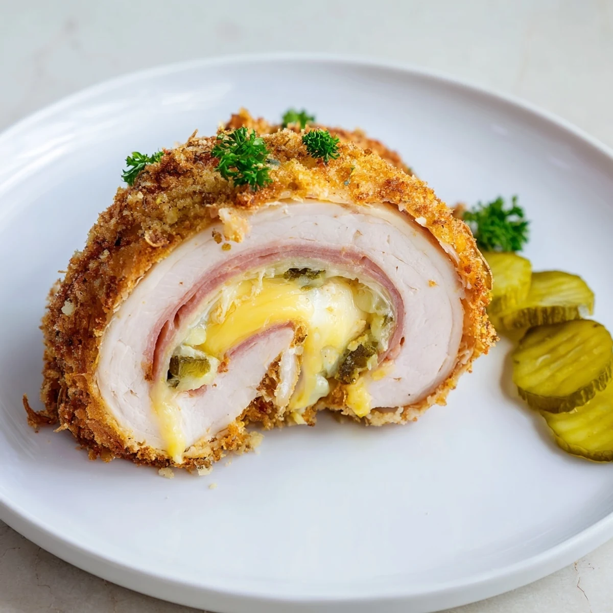 Crispy Pickle Brined Chicken Rolls baked golden, crunchy exterior and tangy interior  