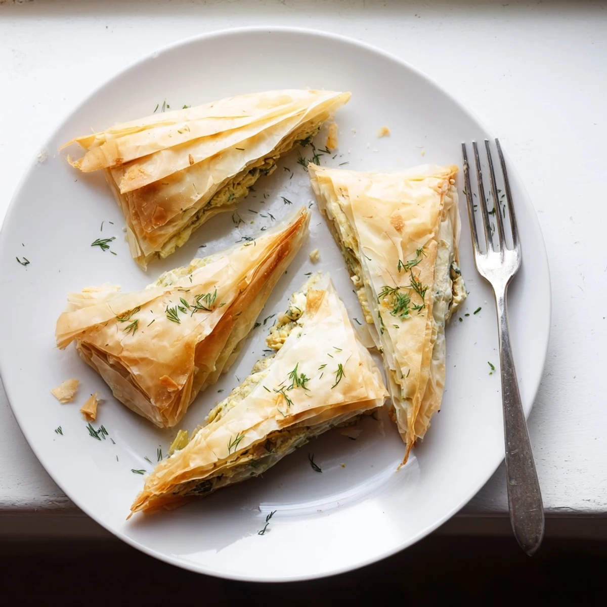 Golden Artichoke and Graviera Filo Puffs arranged on a rustic wooden serving board