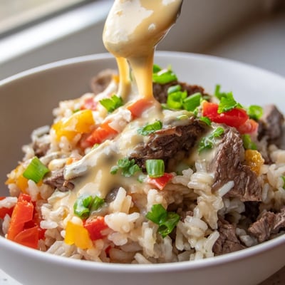 Steak Queso Rice Bowl