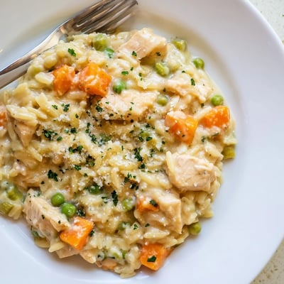 Creamy Chicken Pot Pie Orzo